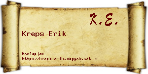 Kreps Erik névjegykártya